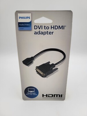 Philips DVI to HDMI Pigtail Adapter Black - NEW