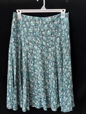 Madison Studio skirt Size 10 blue flare side zipper 29" long 33.5" waist viscose