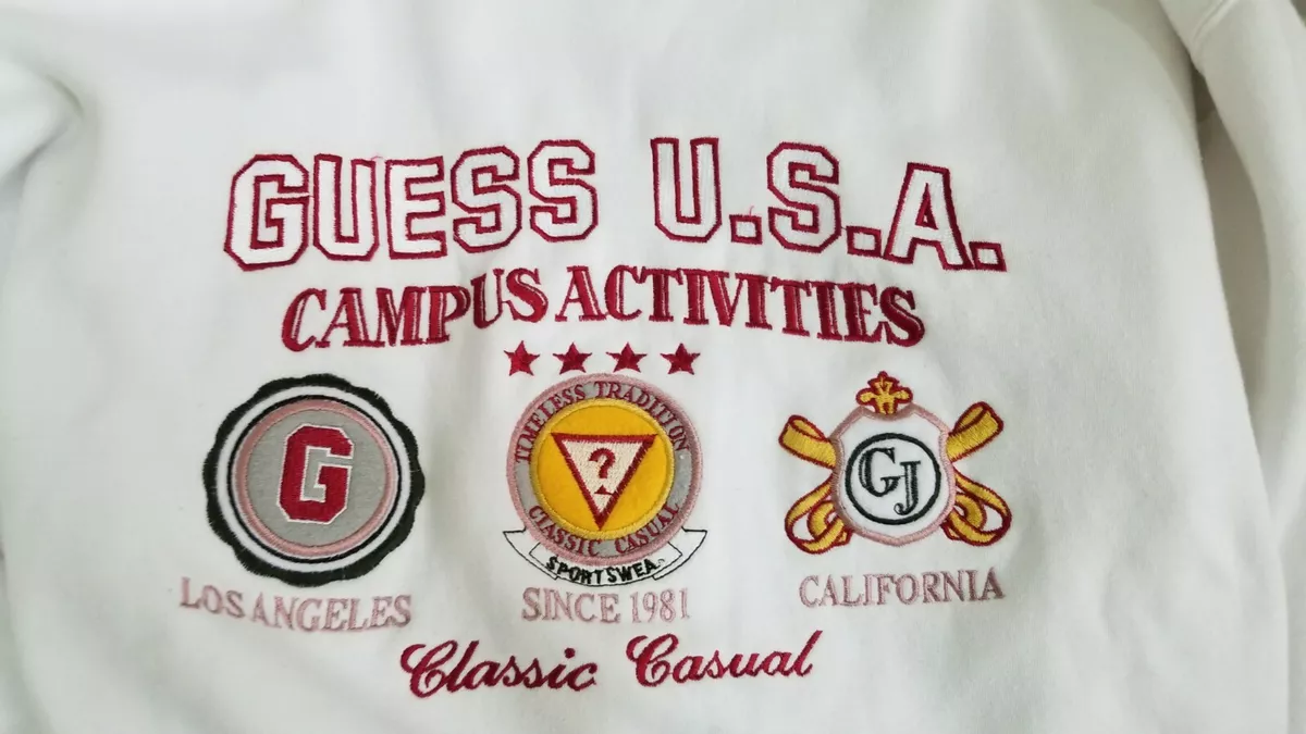 Vintage 1990 s Men s Guess Jeans Sweatshirt College Campus Activities Sweatshirt