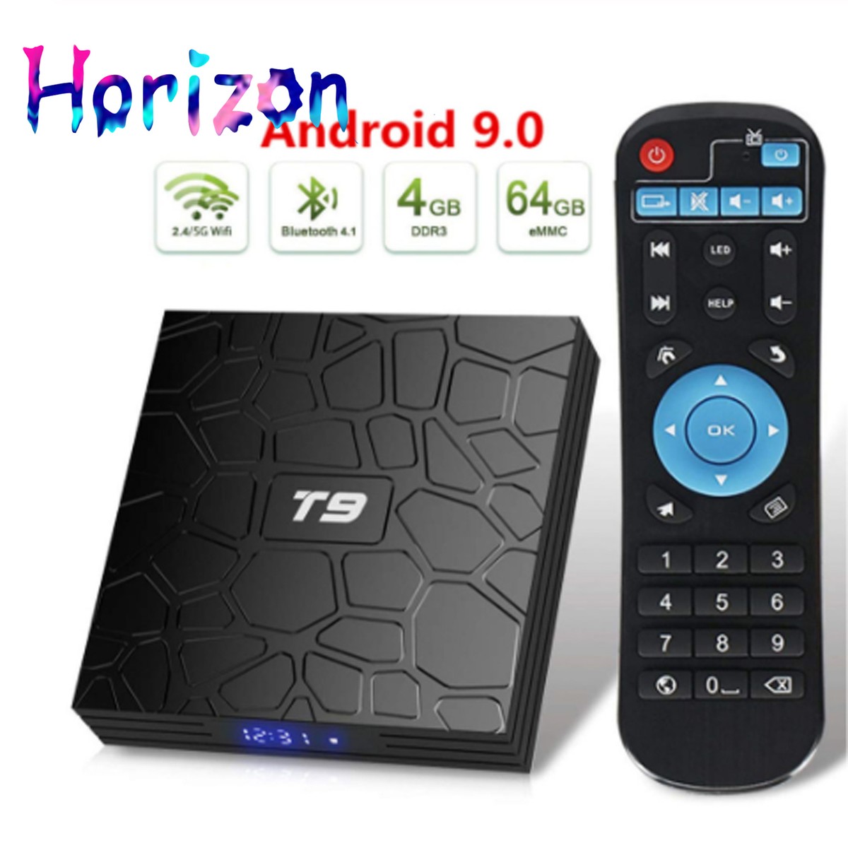NEW T9 Android Box 9.0 TV BOX 10000 Movies & Channels 2G/4G+