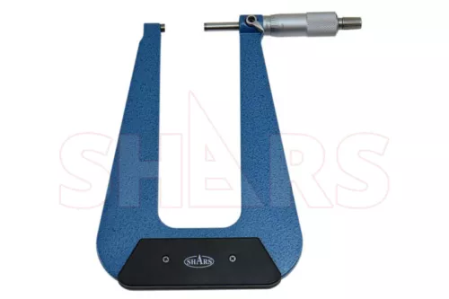 SHARS 1 - 2" PRECISION DEEP THROAT MICROMETER CARBIDE .0001" 6" DEEP NEW M}