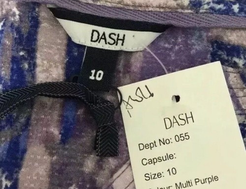 DASH Viscose Patterned 3/4 Sleeve Top. Size 10. NWT - Picture 5 of 6