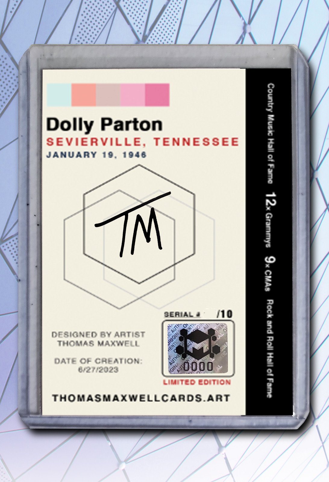 Dolly Parton Artist Signed Music Art Card 2/10