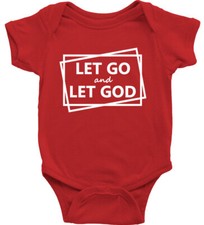 Let Go Let God Christian gift Baby Bodysuit Romper Faith Jesus Bible Religious