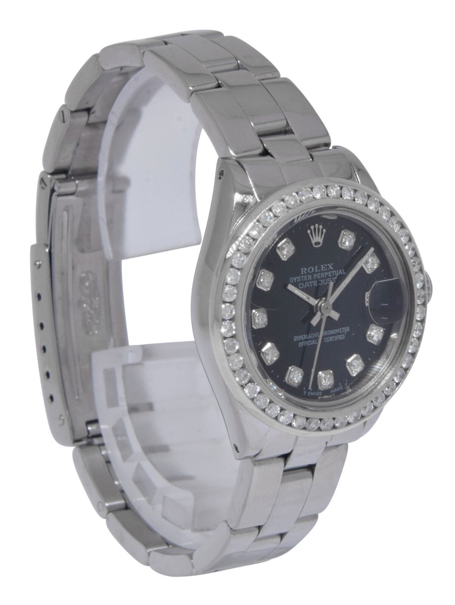 Rolex Datejust Steel Black Diamond Dial/Bezel Ladies 26mm  display picture 3