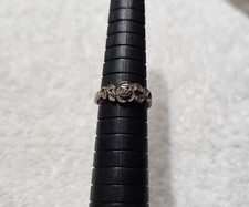 925 Sterling Ring Sz 5.75" w/ Leaves Flower Design