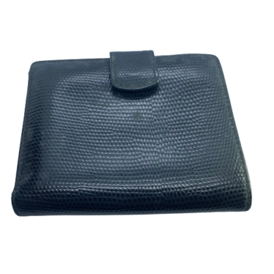 Authentic Salvatore Ferragamo Vara Black Textured Leather Bifold