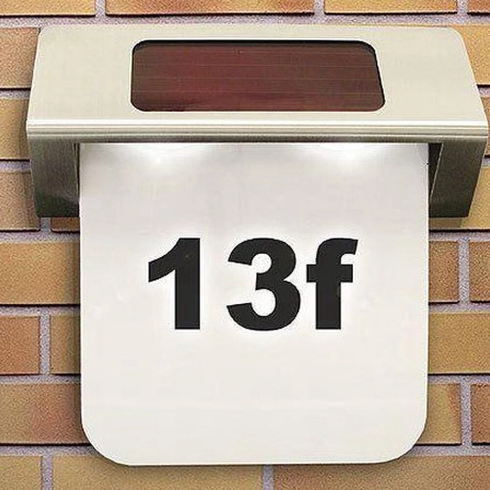 Numero Civico Illuminato LED Ricarica Energia Solare Acciaio Inox Esterno Casa - Immagine 2 di 4