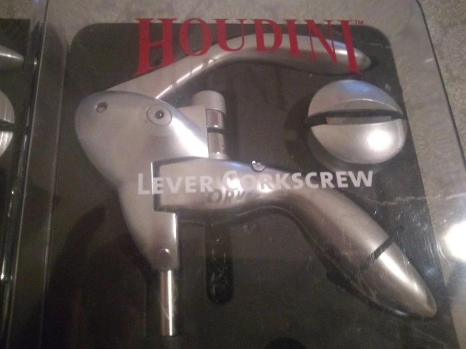 2 Houdini Lever Corkscrews Wine Bottle Opener, Spare Spiral, Foil Cutter - Image 3 of 3