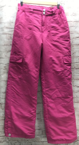 Falls Creek Girls Snow Pants Size Large Pink Embellished Buttons Winter Ski