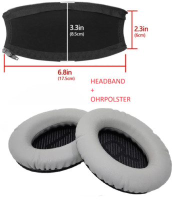 OHRPOLSTER + Kopfband für Bose QC35 QC15 QC45 QC25 35 II (QC35 ii) wireless AE2
