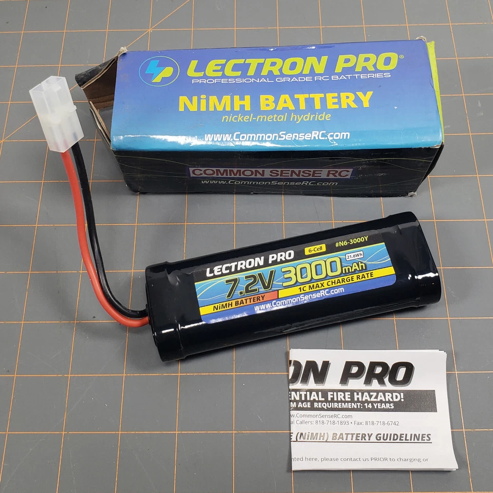Paquete plano Lectron Pro NiMH 7,2 V (6 celdas) 3000 mAh con conector Tamiya Foto 3 de 3