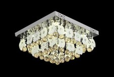 Modern crystal ceiling light fixture with Bluetooth, MP3  RGB and remote control