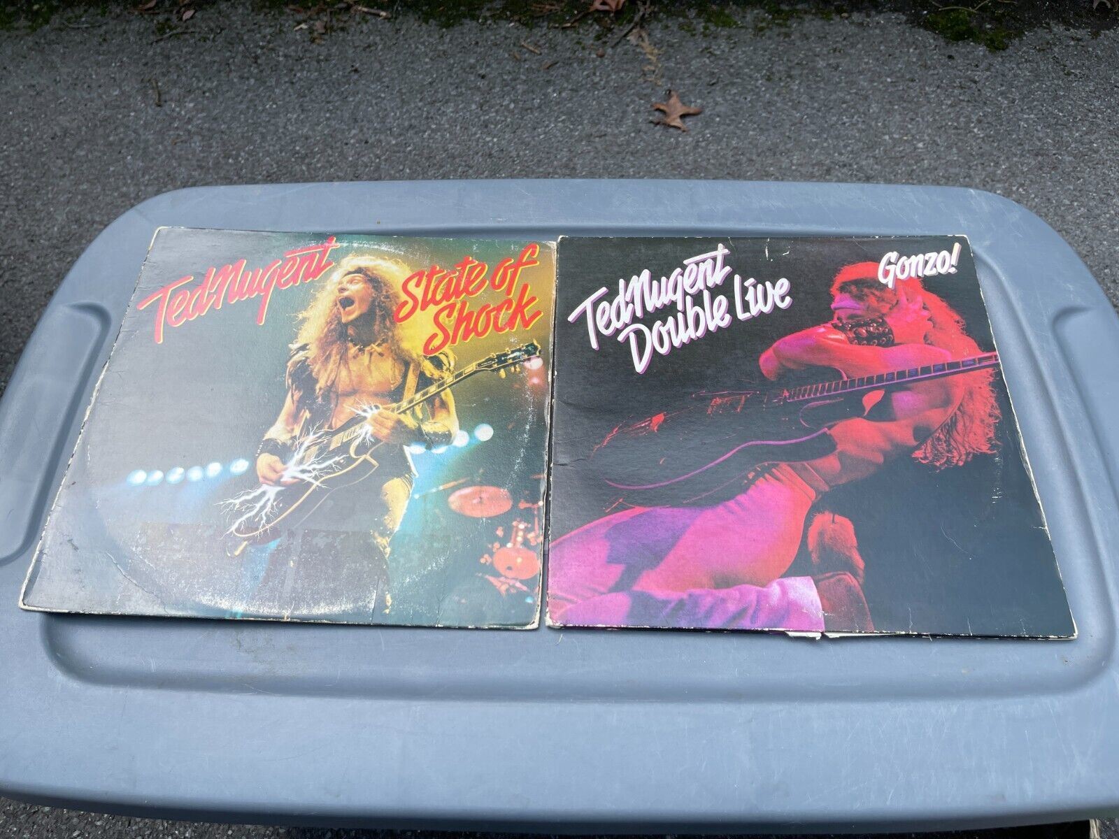 Ted Nugent Lot ~ Double Live Gonzo! 1978 & State of Shock 1979 Vinyl LP