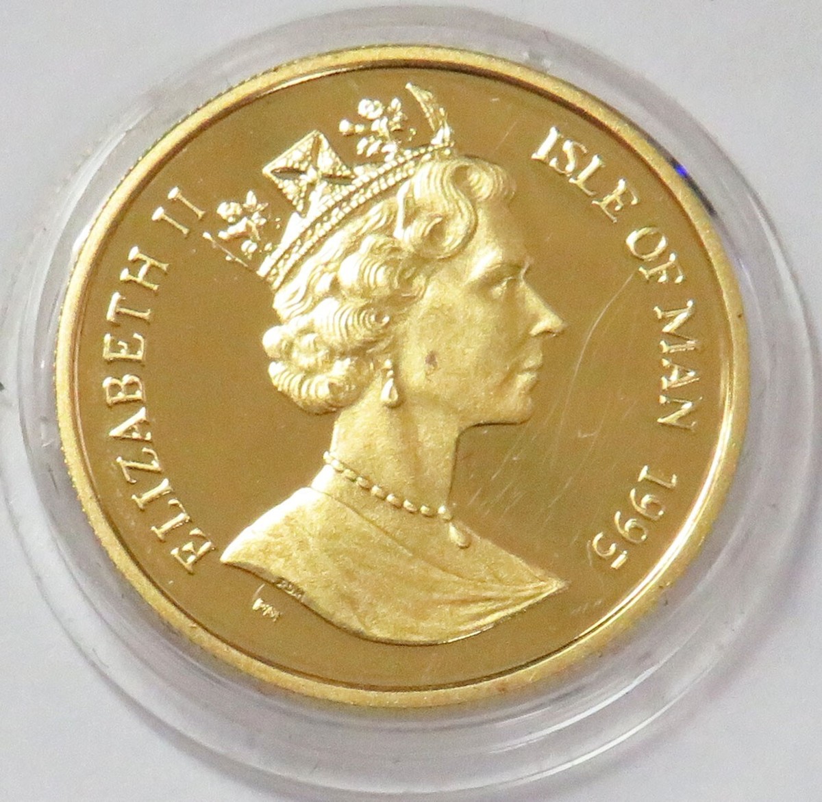 1995 GOLD ISLE OF MAN 1/4 ANGEL ARCHANGEL MICHAEL PROOF IN