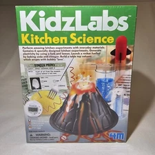 KidzLabs 4M Kitchen Science Lab Kit STEM Volcano Making, Rocket Launch Fun NEW
