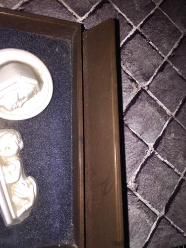 Silver Bas Relief Jesus w/ mother Mary Art Deco Religious Icon - Picture 4 of 6