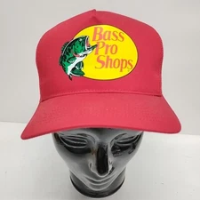 Bass Pro Shops Hat Cap Mesh Trucker Snapback Gone Fishing Hunt Men Women - RED
