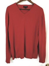 Lands End Men's Large Cotton and Cashmere Pull-over sweater Red