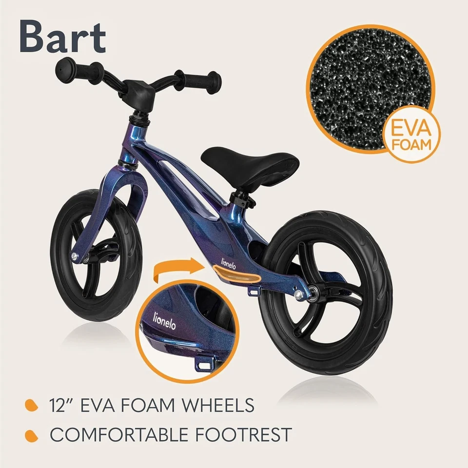 Lionelo Bart Balance Bike 12" Wheels Magnesium Frame Toddler Ride 2Y–30kg - Image 3 of 4
