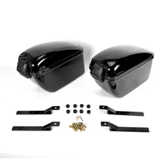 For Honda Fury Shadow Motorcycle Hard Trunk Saddle Bag Luggage Cruiser Black NEW