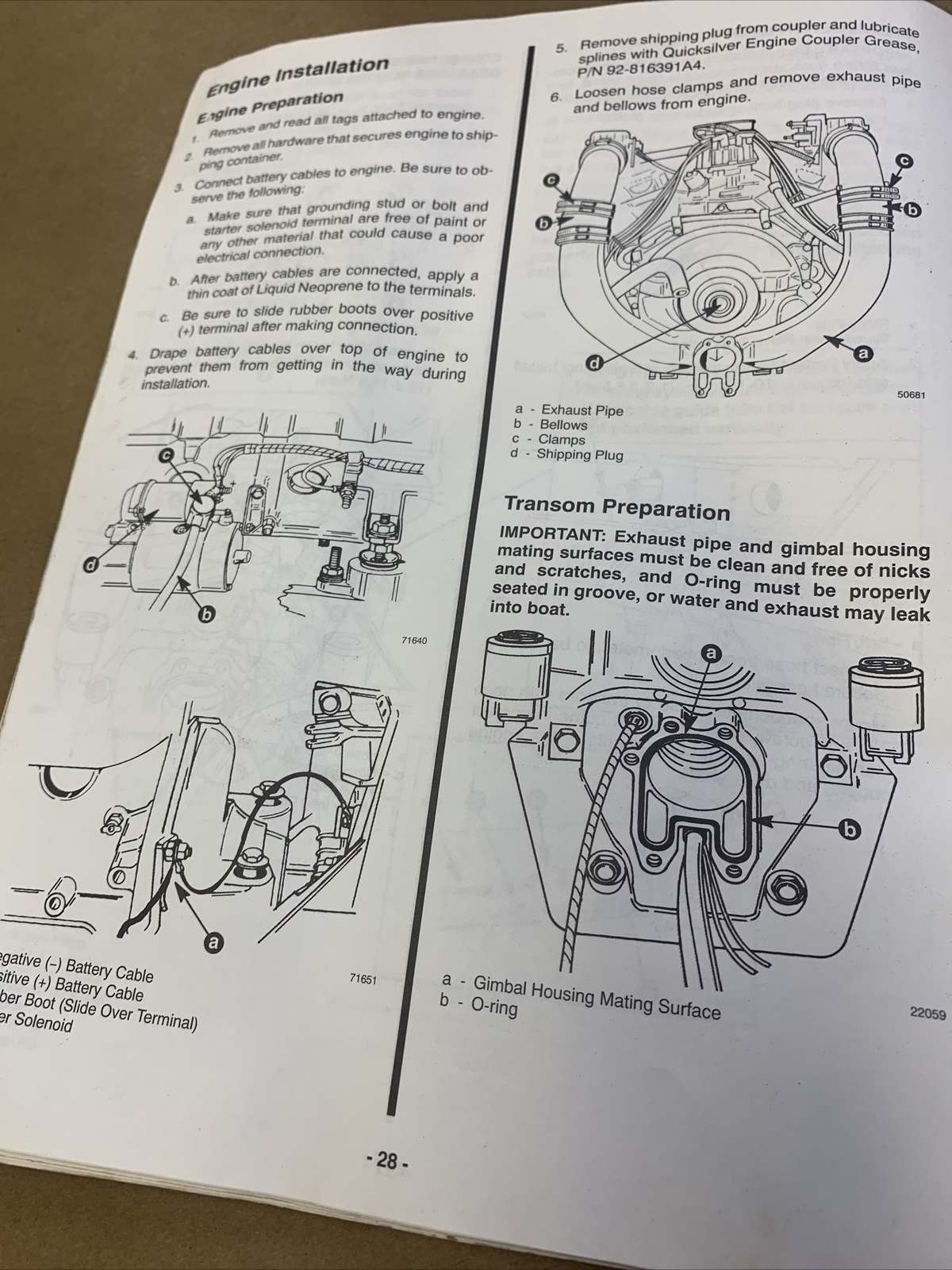 MERCURY MERCRUISER INSTALLATION MANUAL 5.0 5.7 90-821052950 LX And 