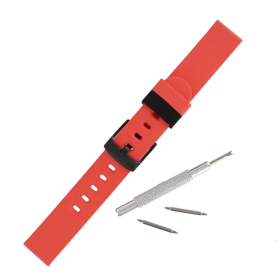 B&ND Hadley Roma BND300 Mode 16mm Red Genuine Silicone Strap Fits Smart Watch - Image 4 of 4