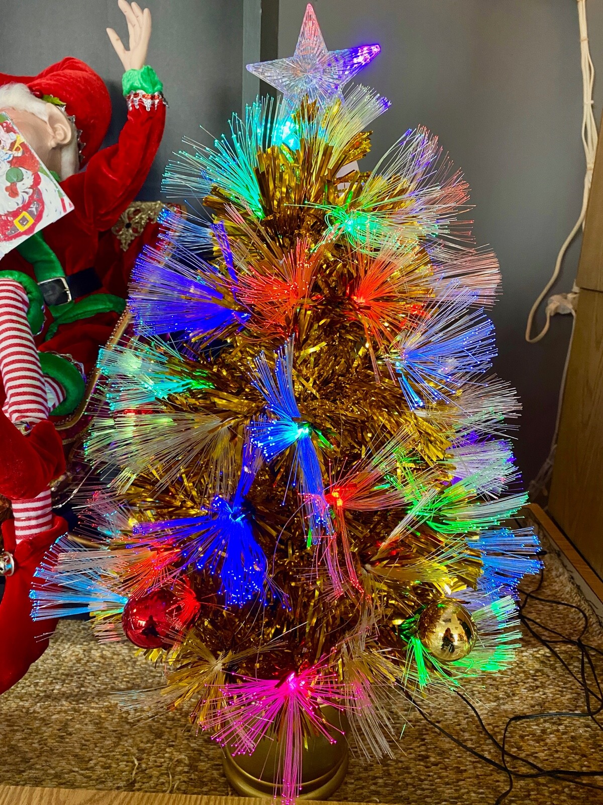 24" FIBER OPTIC LED GOLD Christmas TREE OneHundred80Degrees PreTTy
