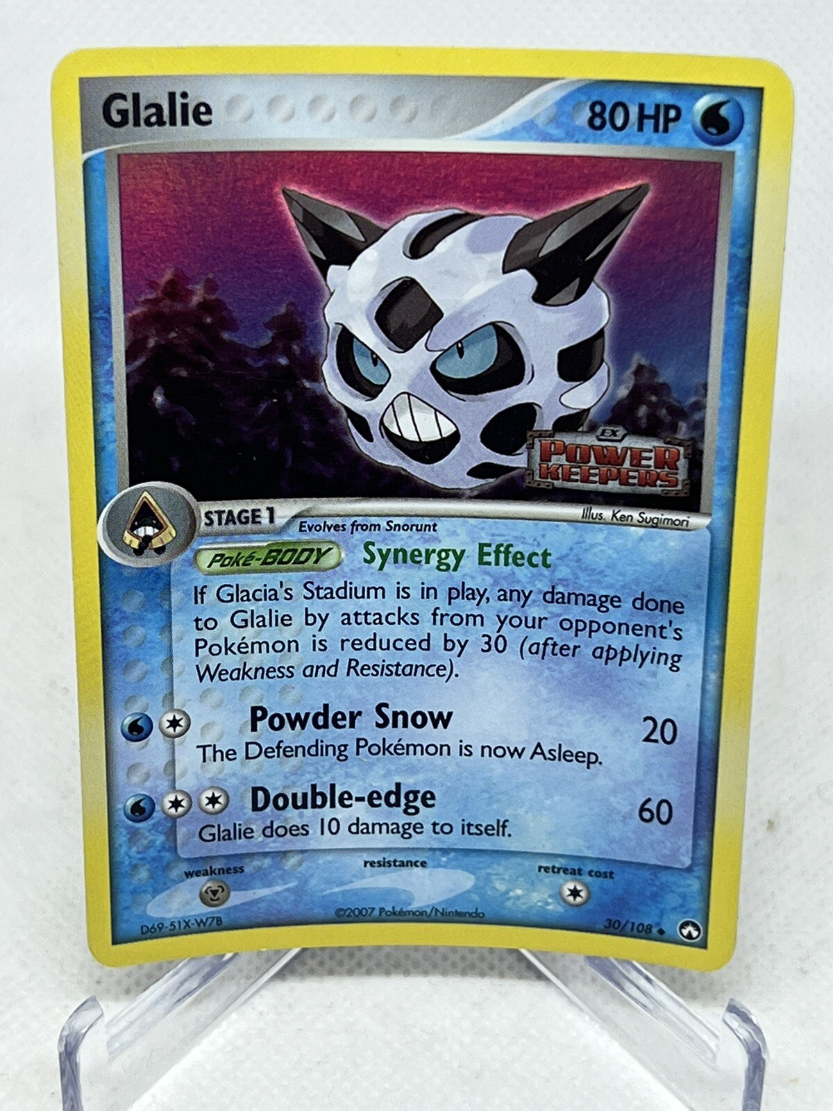 Glalie 30/108 Reverse Holo Stamp Pokemon Ex Power Keepers 2007 NM