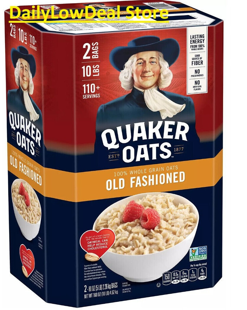 2 PACK - Quaker Oats Old Fashioned Oatmeal, 10 lbs (Total 20 lbs)