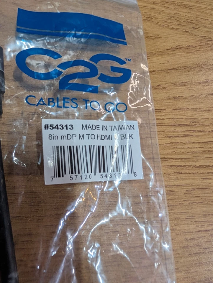 C2G 8in mDP M TO HDMI F BLK 54313 - Image 2 of 2