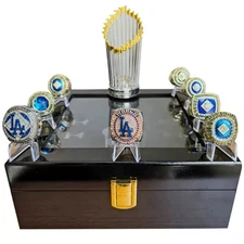 2024 Los Angeles Dodgers WS Championship 8 Rings + Trophy+Box