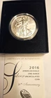 2016-W Proof American Silver Eagle Dollar $1 OGP & COA US Mint Bullion