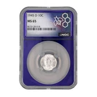NGC MS65 1945-D 10C Mercury Silver Dime