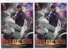 2021 Bowman Draft Chrome Genesis Gavin Williams Guardians P 2 Card Rookie Lot