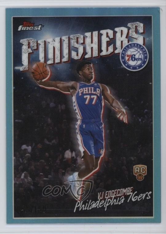 2025-26 Topps Finest Finishers Sky Blue Refractor /150 VJ Edgecombe Rookie RC