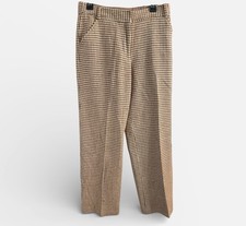 Orvis Wool Houndstooth Trousers Women  s 8 Brown Tan Lined Vintage Classic Pants