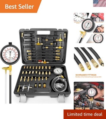 Comprehensive Pro Fuel Pressure Tester Kit with Quick Release Valve - 0-140 PSI