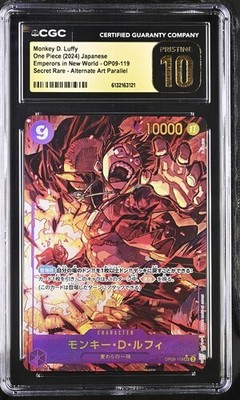 CGC 10 Pristine ONE PIECE Monkey D. Luffy OP09-119 SEC Emperors