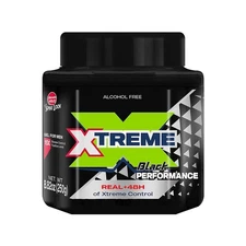 Xtreme Black Performance Hair Gel Real +48H Xtreme Control 8.81 Oz (250g)