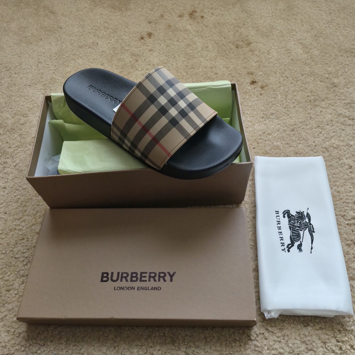 Burberry Mens/Womens Slides Size Europe 38, M6, W7.5 Brand New | eBay