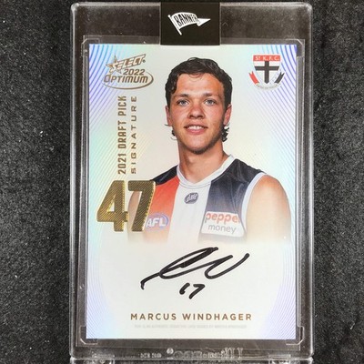 2022 Select AFL Optimum MARCUS WINDHAGER Draft Pick Signature Gold 26/85