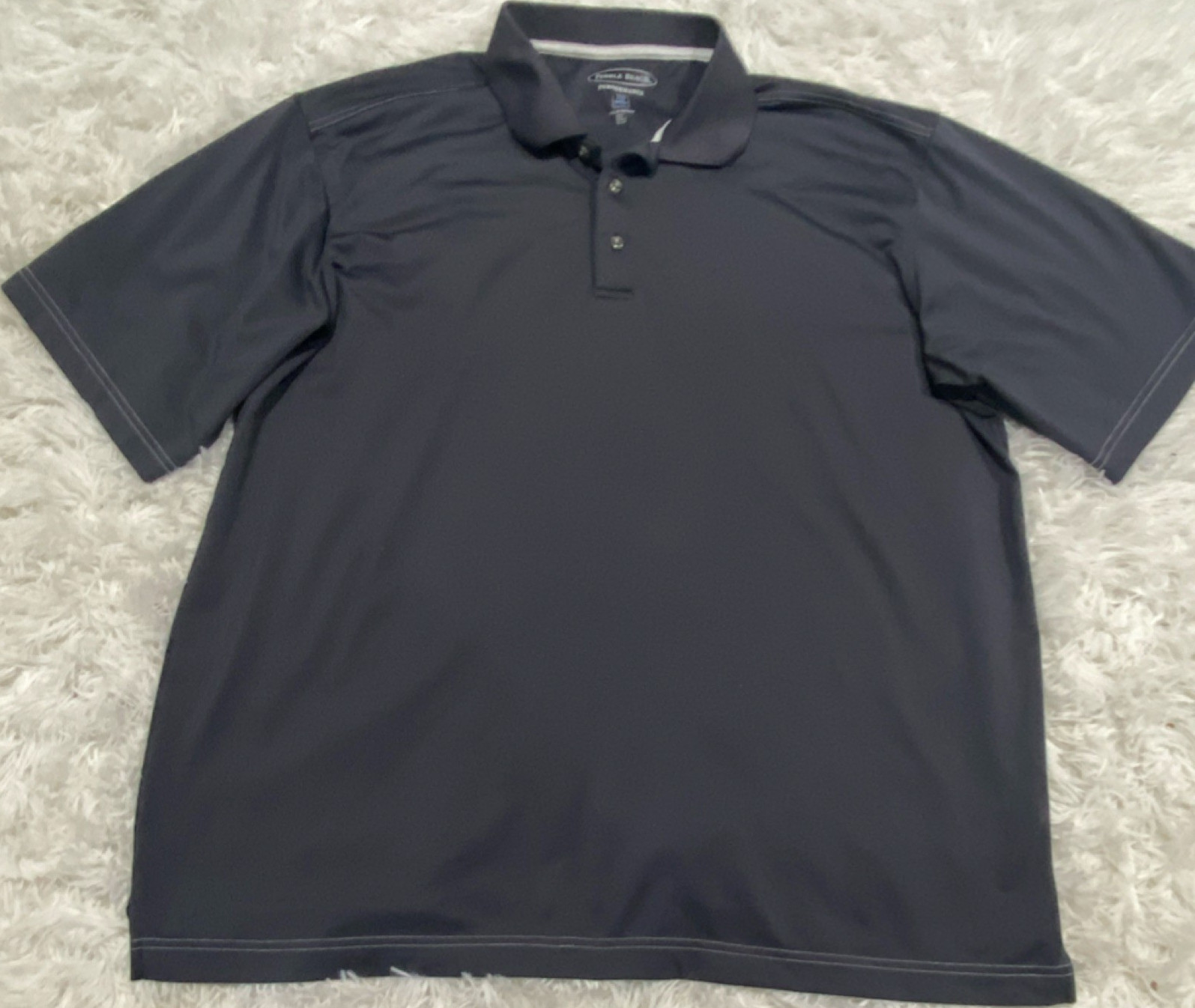 Pebble Beach Performance Men's Solid Black Golf Polo Shirt XL Short Sleeve