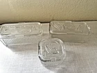 VTG Federal Glass Refrigerator Dishes Set of 3 Art Deco 1930s-40s