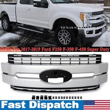For F250 F350 F450 Super Duty Lariat 17-19 Ingot Silver Blk Front Bumper Grille For F250 F350 F450 Super Duty Lariat 17-19 Ingot Silver Blk Front Bumper Grille