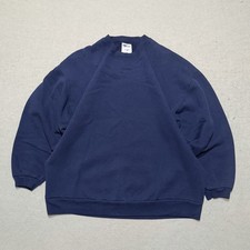 Vintage Jerzees Sweatshirt Crewneck Nublend Pullover Blank Navy Mens Size L Y2K