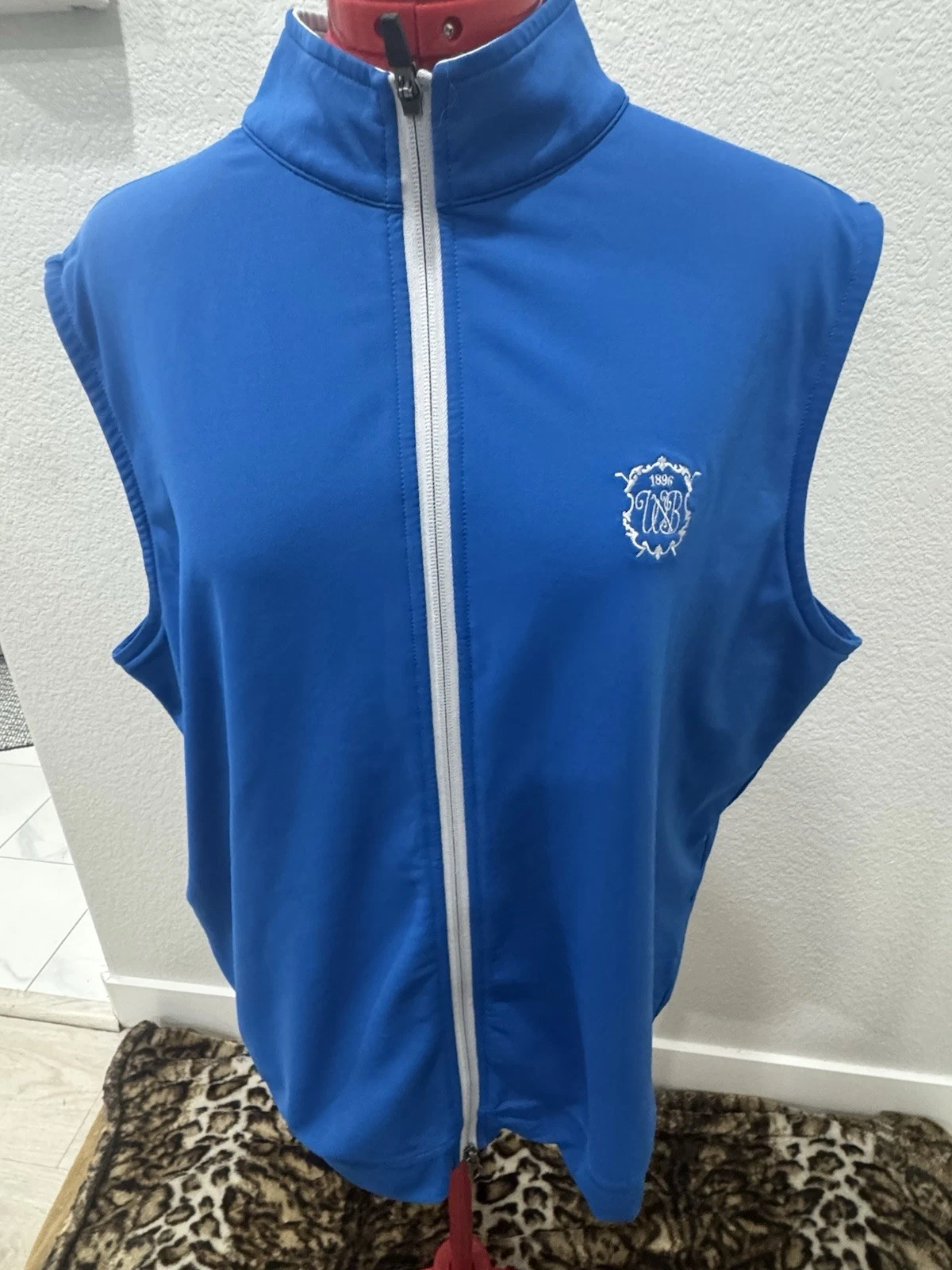 Peter Millar Vest Mens Full Zip Sleeveless Golf Jacket Blue