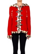 ALEXANDER MCQUEEN VINTAGE 2005 SPECTACULAR  NOS LEOPARD WOOL JACKET MINT