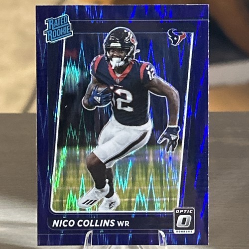 2021 Panini Donruss Optic - Rated Rookie Nico Collins #230 Purple Shock Prizm...