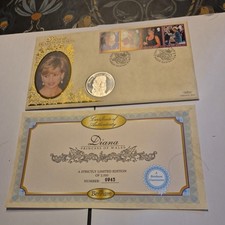 Diana Princess Of Wales One Dollar Coin Cover with certificate
